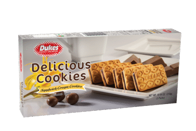 Dukes Delicious Sandwich Cream Cookies 310g x 24 Box (Rectangle)