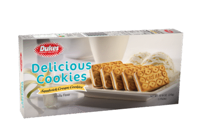 Dukes Delicious Sandwich Cream Cookies 310g x 24 Box (Rectangle) - Image 3