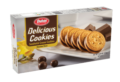 Dukes Delicious Sandwich Cream Cookies 310g x 24 Box (Round)